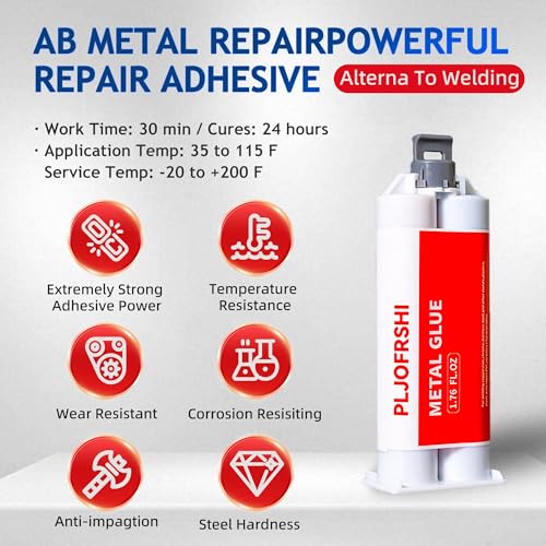 Metal Glue,Muffler Repair kit，Waterproof Sealing Epoxy Adhesive, Liquid Metal Filler,The Strongest for Metals Plastics Steel Ceramics Fiberglass