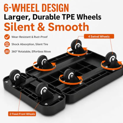 Folding Hand Truck 500lbs Capacity, Heavy Duty Dolly Cart with 6 Wheels
