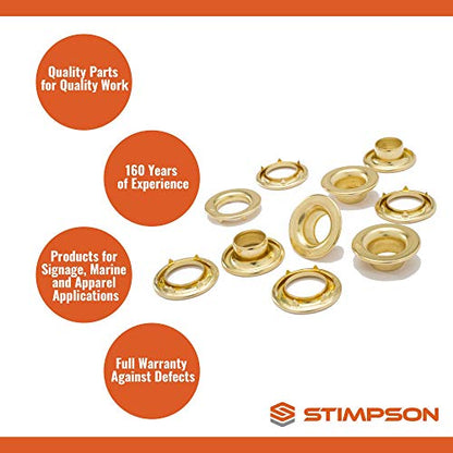 Stimpson 2GWSSM100 Marine Grade Stainless Steel Sheet Metal Grommet & Washer Set, Durable & Heavy-Duty, 3/8 Inch Grommet, 100 Sets of Steel Grommets, Stainless Washer for Wiring & Hole Plug Assortment - size: 100 pieces of Each