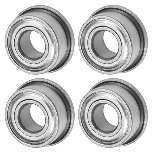 M METERXITY 4-Pack F685ZZ Flanged Ball Bearing, 5 x 11 x 5mm Double Metal Shielded Chrome Steel (GCr15) Flange Rip Bearings for Wheelbarrow/Printer/Fax Machines/Power Tools - size: 5mm x 11mm x 5mm