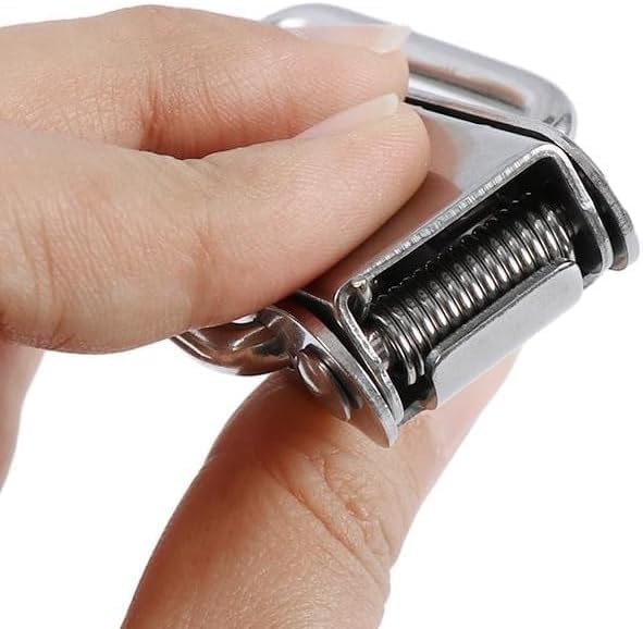 Latch, Stainless Steel Spring Loaded Toggle Latch,With locking hole, Silver Catch Hasp Clamp Clip Lock with for Cabinet, Wooden Case, Box (6 Pack)
