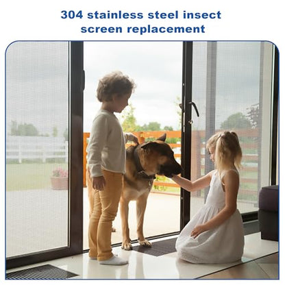 304 Stainless Steel Screen Mesh 39IN x 33FT Roll Metal Window Screen Replacement for Door Patio Pet Vent Porch DIY Projects 0.18mm Wire Diameter Silver - size: 39inx33ft