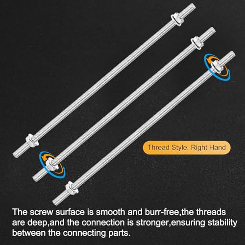 M METERXITY 6-Pack Fully Threaded Rod, M4x150mm 304 Stainless Steel Right Hand Thread Bar Studs with Hex Nuts and Washers for Furniture Anchor Bolts/Clamps/U-Bolts/Beaded Garden Stake Rods - size: M4x150mm
