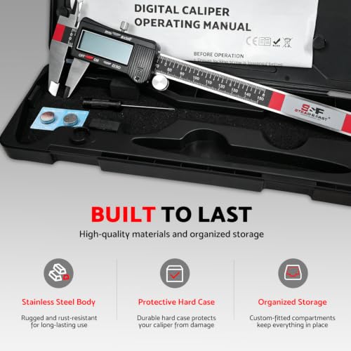 S&F STEAD & FAST Digital Caliper Measuring Tool 6 inch, Auto-Off