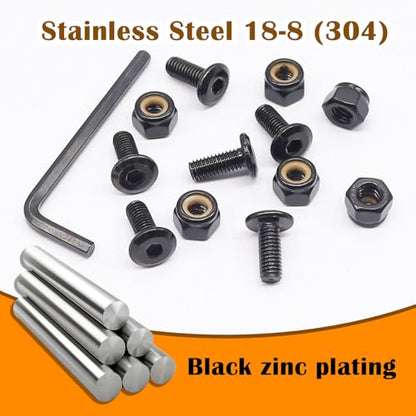 weideer 28pcs 1/4-20 x 2 Nuts and Bolts Kit, Stainless Steel 18-8 (304) Flat Head Hex Socket Cap Furniture Bolts,Nylon Insert Hex Lock Nuts with Hex Spanner K-191 - size: 1/4-20 x 2", style: Flat Head Hex