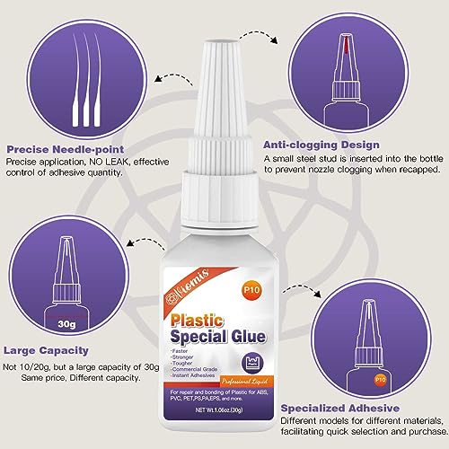 30g Plastic Glue, Instant Super Glue for Plastic - size: Plastic Glue