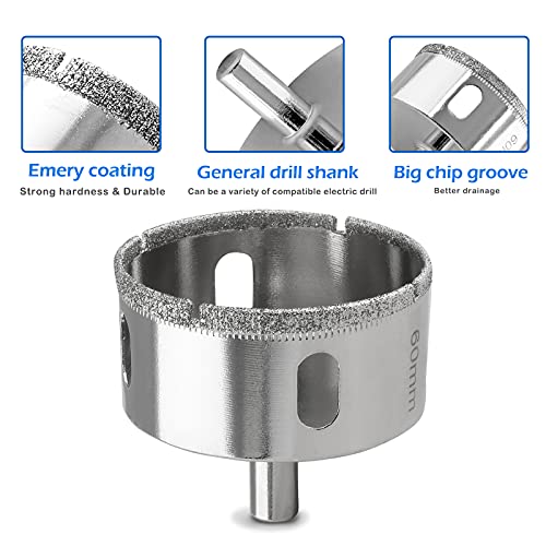 Luomorgo 60mm/2 3/8 inch Diamond Hole Saw - size: 1Pcs, 60mm / 2 3/8 inch
