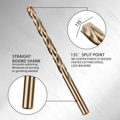 13Pcs 5/16" Cobalt Drill Bits M35 HSS Jobber Length - size: 13PCS-5/16" Cobalt Drill Bit
