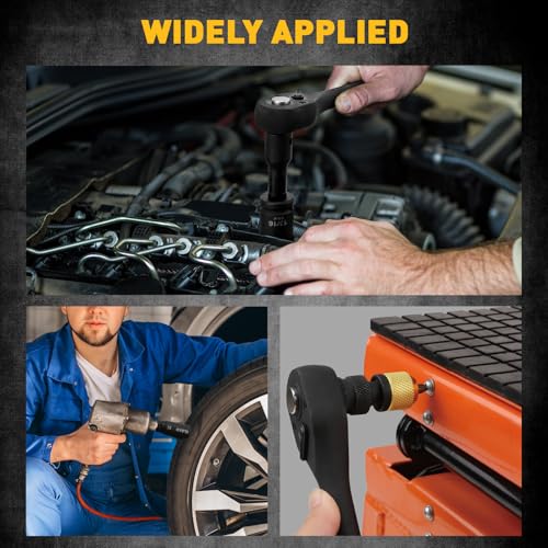 ELEAD 67 Piece 1/2" Drive Deep Impact Socket Set: Standard SAE (3/8"-1-1/4") & Metric (8-24 mm), Including 3 ", 5", 10" Extension Bar, Universal Joint, Ratchet Handle and Adapter - color: 67pcs 1/2'' Drive Impact Socket Set Black