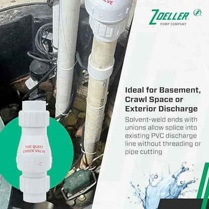 Zoeller 30‑0040 Quiet Check Valve 1-1/2″ PVC