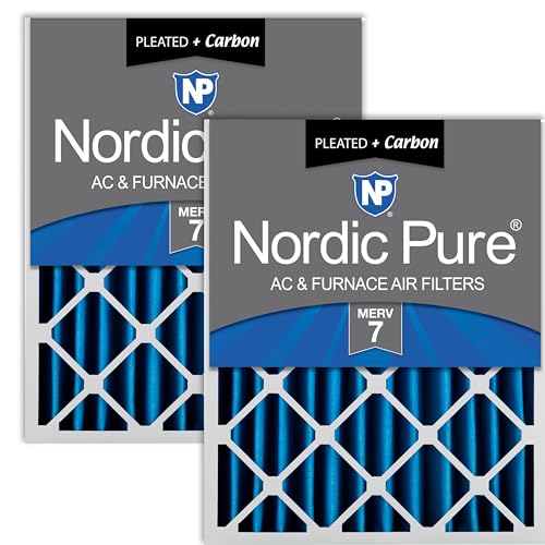 Nordic Pure 20x25x4 Pleated MERV 7 Plus Carbon Air Filters 2 Pack - style: MERV 7 + Carbon