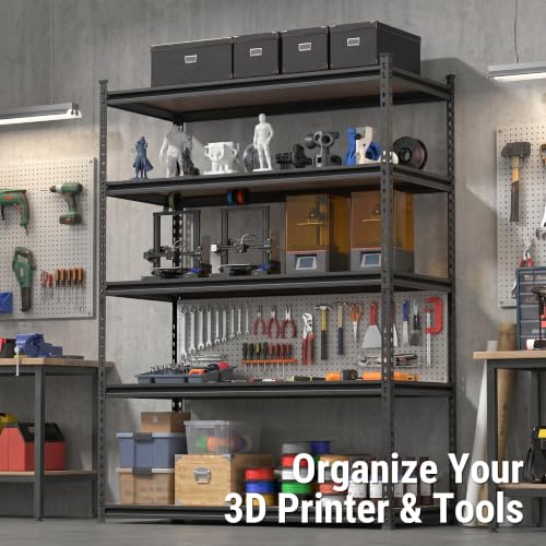 WORKPRO 5-Tier Shelving with Particle Board, 72" Hx36 Wx18 D, 4000LBS Load - size: 36"W x 18"D x 72"H