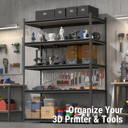 WORKPRO 5-Tier Shelving with Particle Board, 72" Hx36 Wx18 D, 4000LBS Load - size: 36"W x 18"D x 72"H