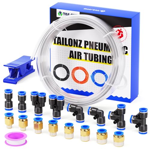 TAILONZ Clear 8mm OD 5mm ID PU Air Hose Pipe Tube Kit 10 Meter 32.8ft - color: Clear, size: 8mm OD/32.8ft/10m