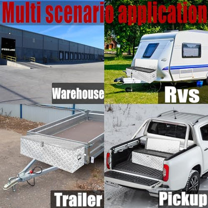 39x13x11 Inch Heavy Duty Pickup Storage Box Diamond Plate Portable Toolboxes Aluminum Underbody Truck Tool Box with Buckle Lock and Keys Suitable for Truck Bed Pickup RV Trailer - size: 39" L x13" W x11" H