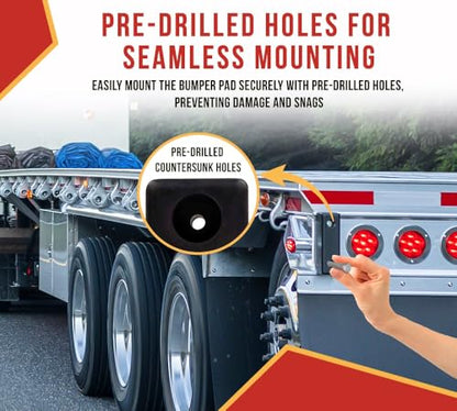 Mytee Products 4 Pack 6”x3-1/2”x3-1/2” Rubber Dock Bumper with 2 Holes - Impact Resistant Molded Rectangular Rubber Bumper for Semi Truck, Flatbed Trailer, Boat Docks, Marinas & Parking Spots - size: 6" x 3-1/2" x 3-1/2", style: 4 - Pack