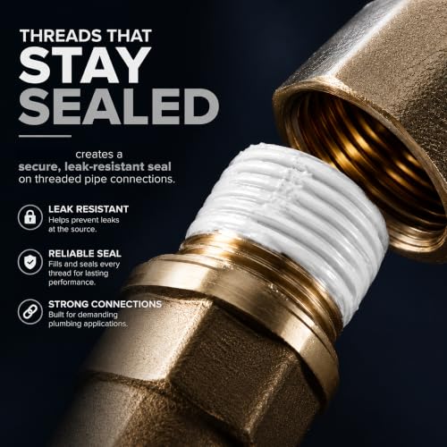 SUPPLYGIANT White PTFE Thread Sealant 8 oz Pipe Thread Compound Heavy Duty - size: 8 Ounces