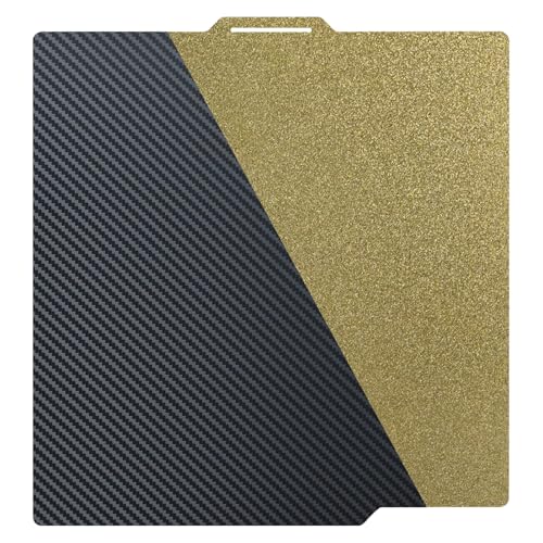 Double Sided Textured PEI & Smooth PET Carbon Fiber 257x257mm Build Plate for Bambu Lab X2D/P1P/P1S/P2S/X1/X1C/X1E/A1, Spring Steel Magnetic Flexible 3D Printer Bed Platform - color: PEI & PET (Carbon Fiber Pattern), size: 257mm A1 XI P1