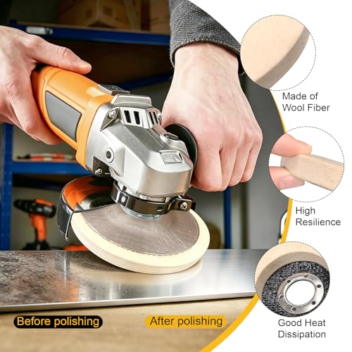 10Pcs 4.5'' Buffing Wheel & Compound Kit, Polishing Wheel for Angle Grinder