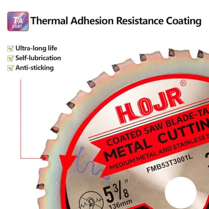 Dia 5-3/8"(136mm) 30-Tooth Arbor 20mm Metal Cutting Circular Saw Blade, for Steel and Stainless Steel,The Cutting Head uses a Special Anti-Heat Sticking Coating,FMB 5-3/8 inch 30-Tooth 20mm -TA - size: Steel 5-3/8" 30T