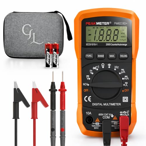 GroundLuxe Auto-Ranging Digital Multimeter – Best and Easiest Multimeter for Testing grounding Sheets and Mats, Instructions Included, Large Backlit LCD, Continuity Testing