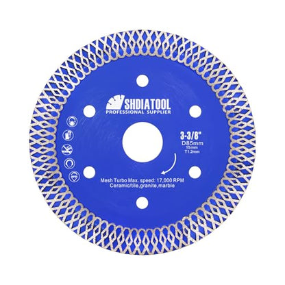 SHDIATOOL 3-3/8 Inch Diamond Saw Blade Cutting Porcelain Tile Ceramic Granite Marble Brick - size: 3-3/8" Inch(85mm)