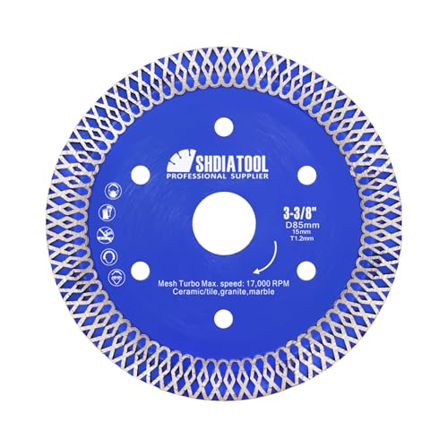SHDIATOOL 3-3/8 Inch Diamond Saw Blade Cutting Porcelain Tile Ceramic Granite Marble Brick - size: 3-3/8" Inch(85mm)