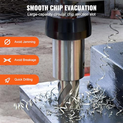 VEVOR Annular Cutter Set, 6 pcs Universal Shank Mag Drill Bits, 2" Cutting Depth, 1" to 2" Cutting Diameter, M2AL High-Speed Steel, with 2 Pilot Pins and Portable Case, for Using with Magnetic Drills - size: 1" - 2" * 2"(Universal)