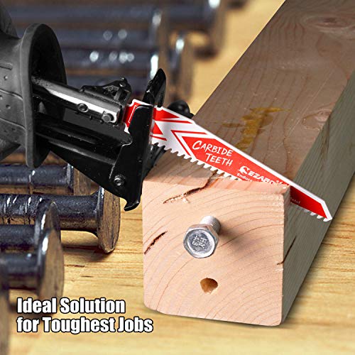 EZARC Carbide Reciprocating Saw Blades, 9-Inch 6TPI, Wood, Metal, 3-Pack - size: 9 Inch, style: 6 TPI