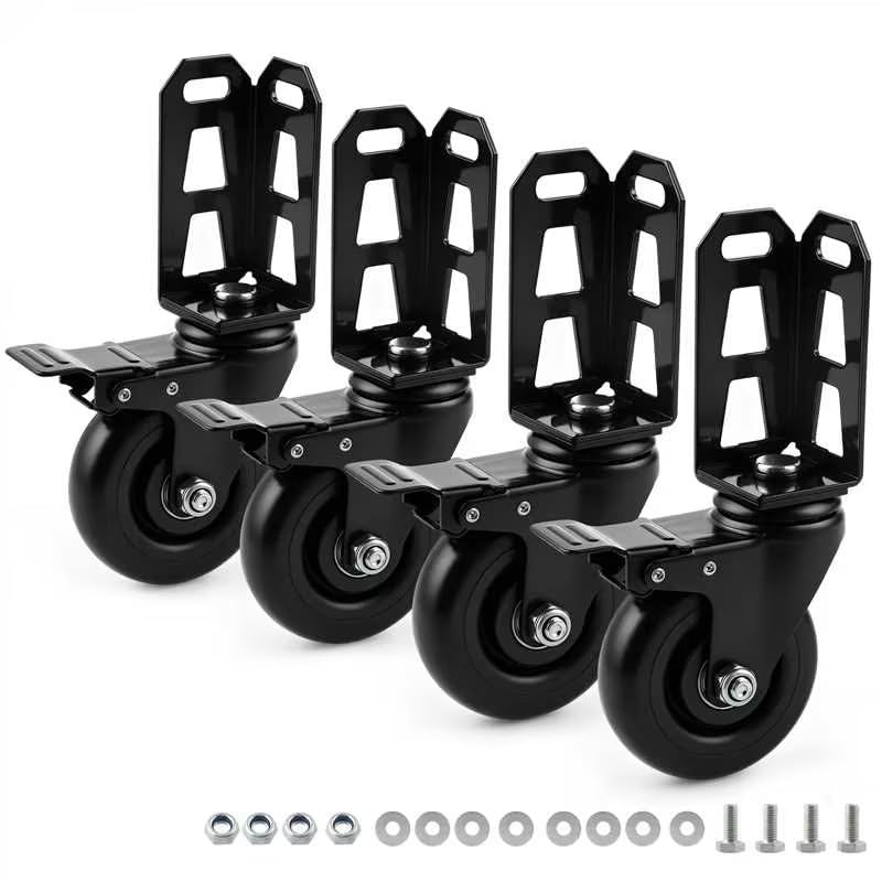 4" Storage Rack Caster Wheels, Fit Boltless Shelving Rack Posts