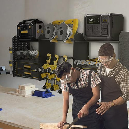 Power Tool Organizer Wall Mount, 3-Layer Heavy-Duty Metal Rack