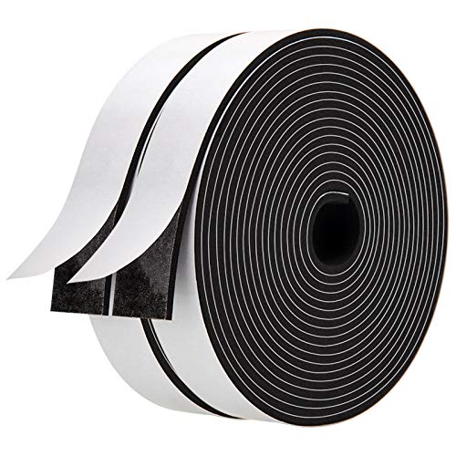 Neoprene Weather Stripping Foam Tape, 1 Inch x 1/8 Inch, High Resilience Door & Window Seal, 33 Feet (2 Rolls x 16.5ft) - size: 1in * 1/8in *33FT