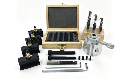 Mini Quick change tool post holder set +9pcs 3/8 boring bar+3/8" 5Pcs Indexable Carbide Inserts Turning Tool Bit Set