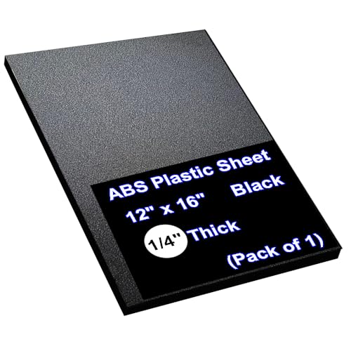 ABS Plastic Sheet 1/4 Inch Thick,12" x 16" Black, Moldable Plastic Sheets - size: 12"x16"x1/4"