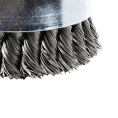 Benchmark Abrasives 4" Knot Wire Cup Brush for Narrow Holes Derusting Paint Removal Deburring Ferrous Metals Concrete, Wire End Brush for Angle Pneumatic Grinder - (Carbon Steel) - size: 4" Knot Wire, style: Carbon