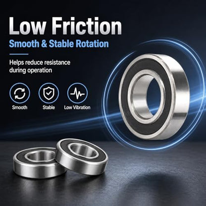 10 PCS 688-2RS Ball Bearings, Double Rubber Sealed Deep Groove Ball Bearings, 8mm x 16mm x 5mm Miniature Bearings for 3D Printer, Home Appliances, Robotics, and ect (688 2RS)