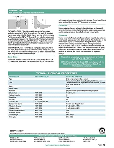 Tremco Vulkem 116 Gray Polyurethane Sealant - 15 Sausages