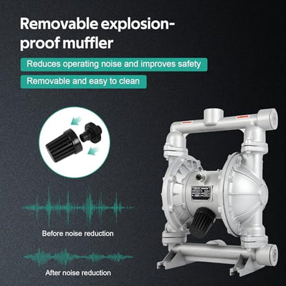 Air Operated Double Diaphragm Pump 1-1/2 Inch Outlet 44 GPM,Max 115 PSI