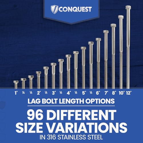 Conquest Lag Bolts 3/8" x 7" - size: 3/8"-7 x 7"