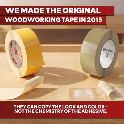 XFasten Double Sided Woodworking Tape 3 Inches x 90 Feet, Residue-Free and Removable Double Sided Wood Mounting Boards Tape for Wood Template, Metal, MDF Edge Banding, Routing, Anchoring - size: 3 Inches x 30 Yards