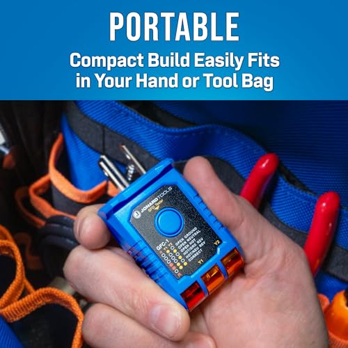 Jonard Tools GFC-1 GFCI Outlet Tester – Circuit Analyzer and Ground Fault Receptacle Tester for Standard North American AC Electrical Outlets, 110/125V AC 3 Wire Outlets - style: GFCI Outlet Tester