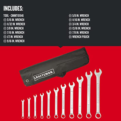 CRAFTSMAN SAE Combination Wrench Set, 11-Piece (CMMT10946)