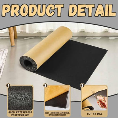 1 Pc 78 x 20 x 1/8 Inch Large Closed Cell Foam, Marine Foam Roll, Black - size: 78 x 20 x 1/8 Inch