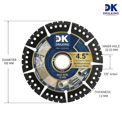 4-1/2 inch Diamond Blades, Multi-Purpose Metal Cutting Wheel - 3 Pack - size: 4.5"