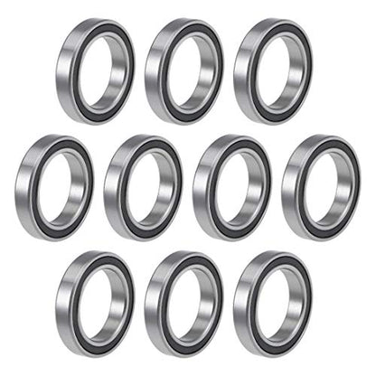 uxcell 6805-2RS Deep Groove Ball Bearings 25mm Inner Dia 37mm OD 7mm Bore Double Sealed Chrome Steel Z2 10pcs - size: 25mm x 37mm x 7mm