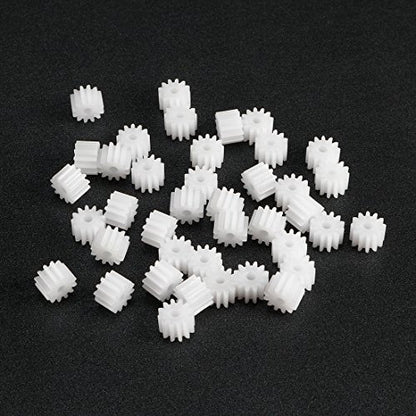 uxcell 40pcs Plastic Gears 12 Teeth Model 122A Reduction Gear Plastic Worm Gears for RC Car Robot Motor