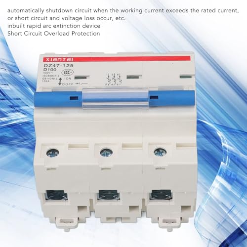 Miniature Circuit Breaker. AC Disconnect Switch Mini Circuit Breaker 3 Phase 100A 400V High Safety Overload Protection Miniature Circuit Breaker for Home Industry