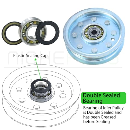 756-0627D Idler Pulley for Cub Cadet LT1045 LT1046 LT1500 Decks - color: A11 1x756-0627D