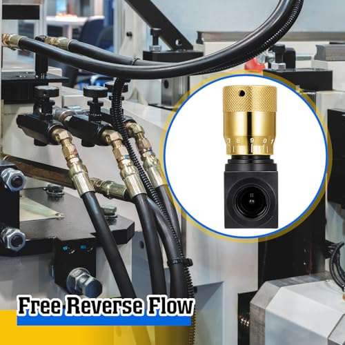 Pelopy 1/2 Inch NPT Hydraulic Flow Control Needle Valve, Free Reverse Flow - size: 1/2 Inch