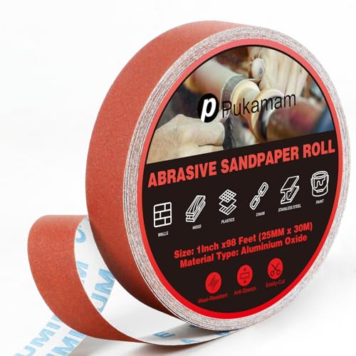 Emery Cloth Roll 240 Grit 1" x 98' for Metal & Wood - size: 240 Grit